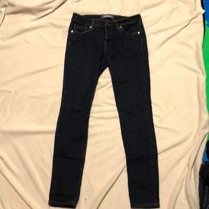 Dark wash skinny jeans